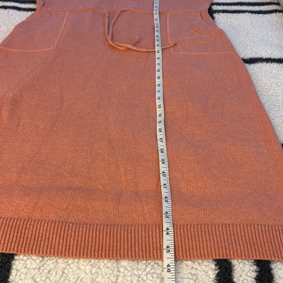 Pure J JILL Red Clay Heather Coral Waist Drawstring midi sweater dress size L - Picture 3 of 12